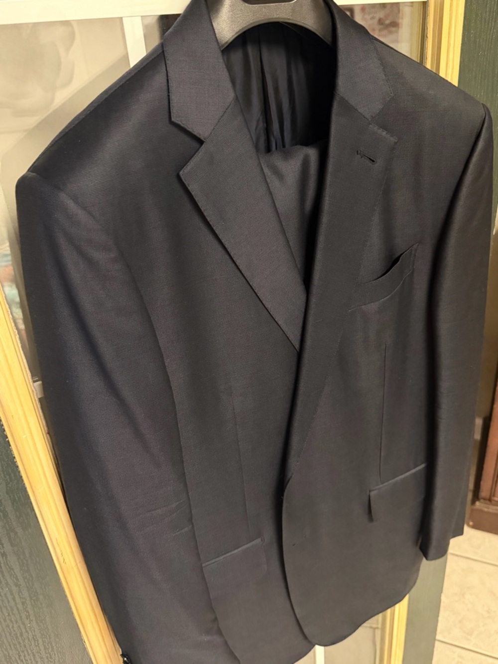 Ermenegildo Zegna Trofeo Milano Tic Tac Weave Suit Navy Blue 56R Or 46R US - Picture 6 of 15